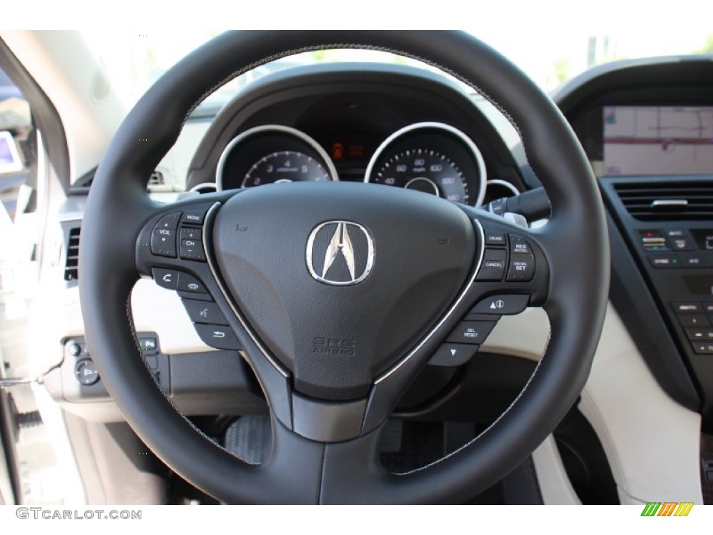 2013 Acura ZDX SH-AWD Seacoast Steering Wheel Photo #80105339