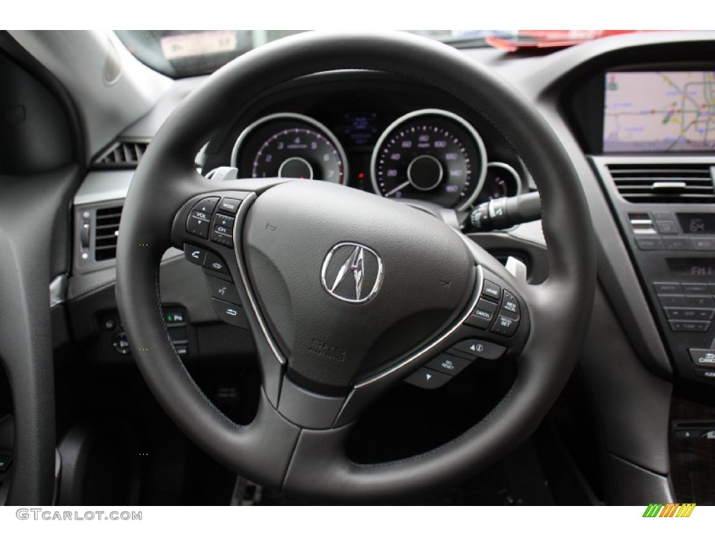 2013 Acura ZDX SH-AWD Ebony Steering Wheel Photo #80105855