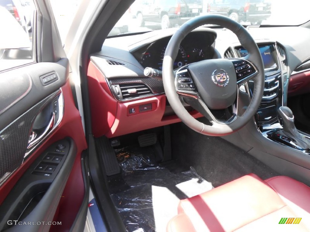 Morello Red/Jet Black Accents Interior 2013 Cadillac ATS 2.0L Turbo Luxury AWD Photo #80107540