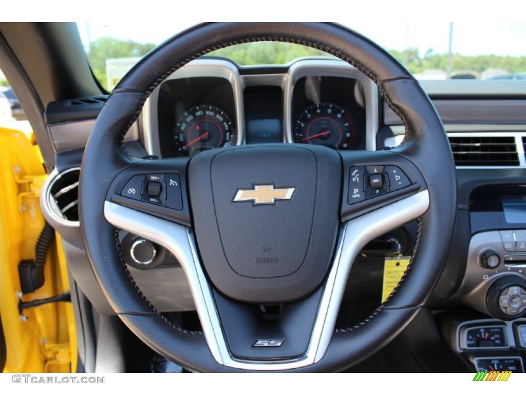2012 Chevrolet Camaro SS/RS Convertible Black Steering Wheel Photo #80116043