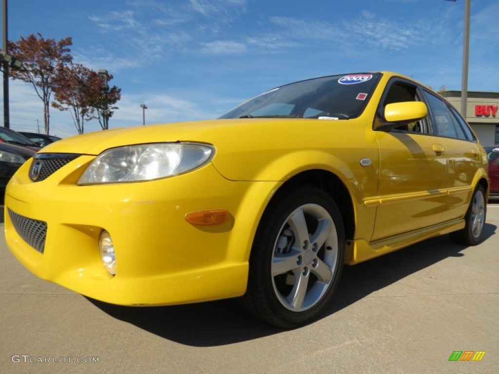Vivid Yellow 2003 Mazda Protege 5 Wagon Exterior Photo #80117936