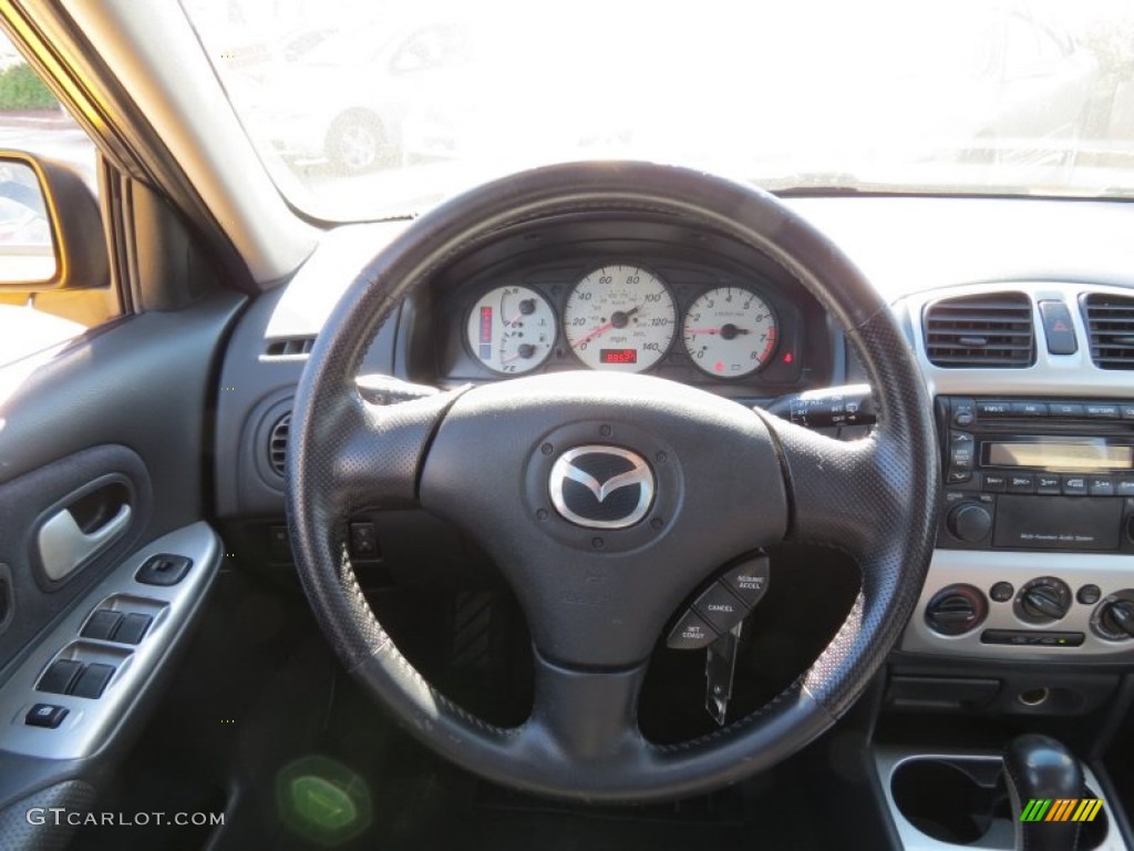 2003 Mazda Protege 5 Wagon Off Black Steering Wheel Photo #80118193