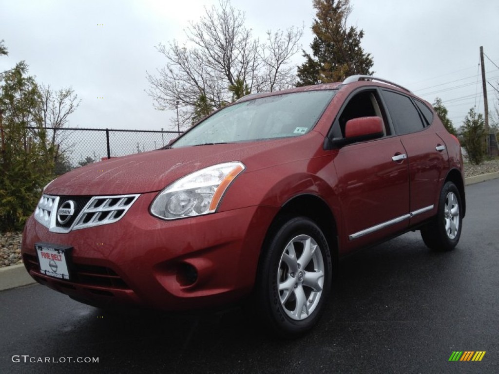 2011 Rogue SV AWD - Cayenne Red / Black photo #1