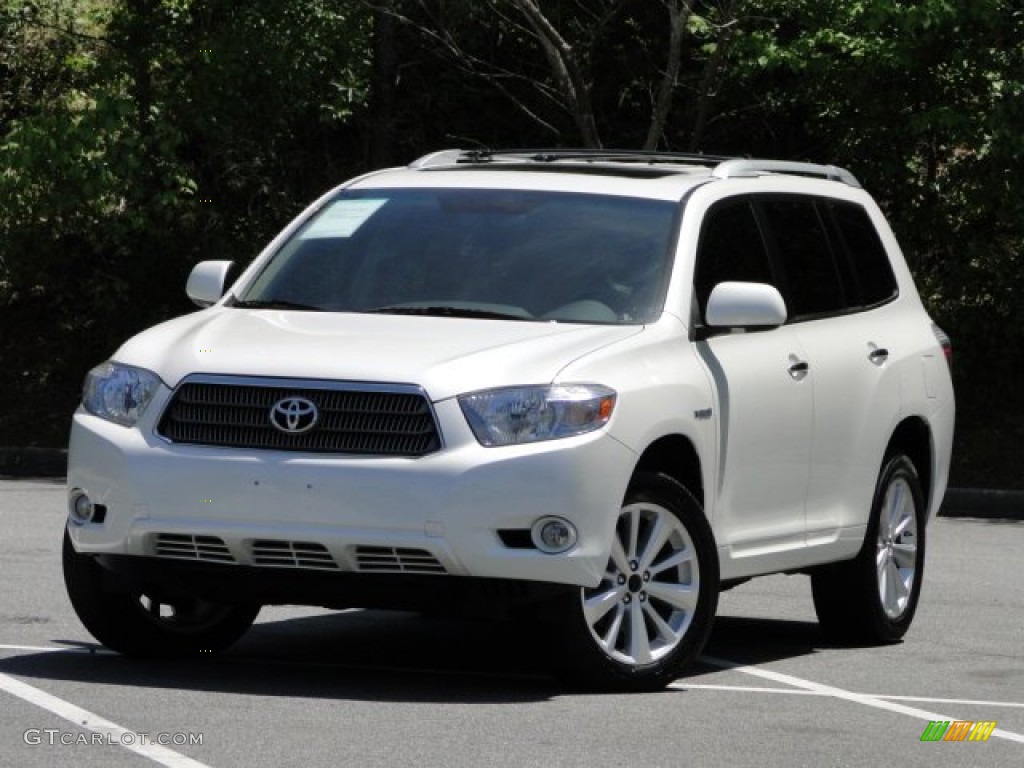 2009 Highlander Hybrid Limited 4WD - Blizzard White Pearl / Sand Beige photo #1