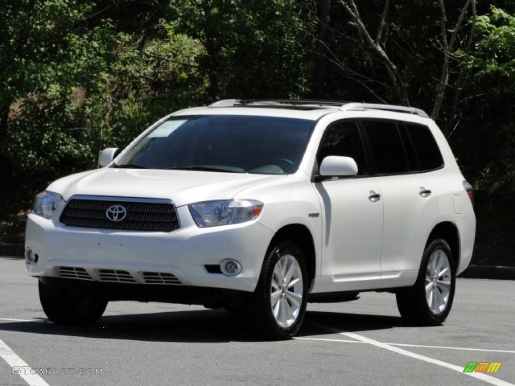 2009 Highlander Hybrid Limited 4WD - Blizzard White Pearl / Sand Beige photo #16