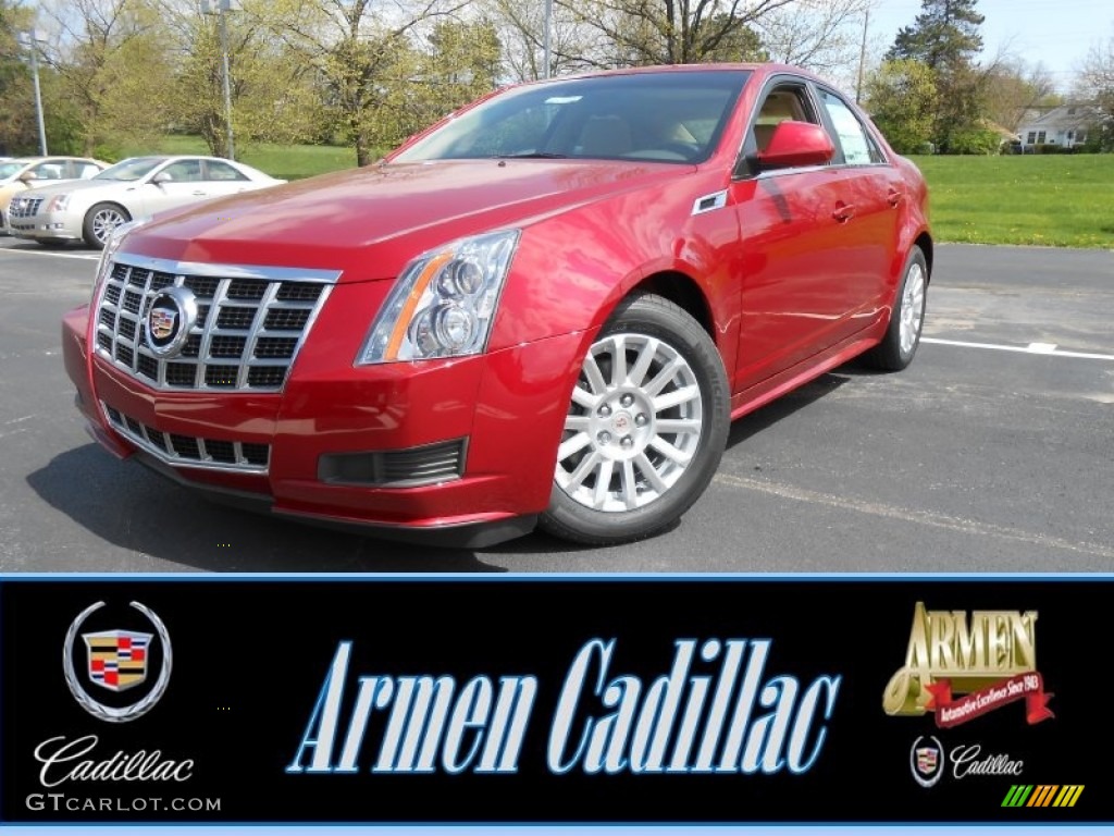 2013 CTS 4 3.0 AWD Sedan - Crystal Red Tintcoat / Cashmere/Cocoa photo #1