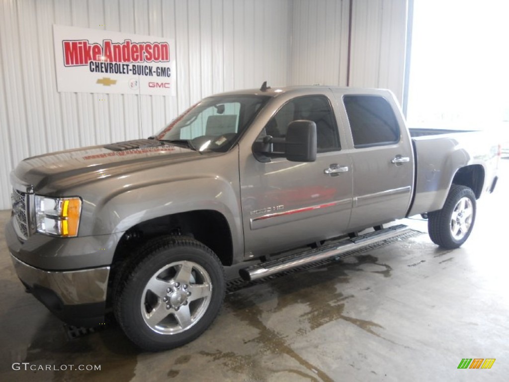 2013 Sierra 2500HD SLE Crew Cab 4x4 - Steel Gray Metallic / Ebony photo #1