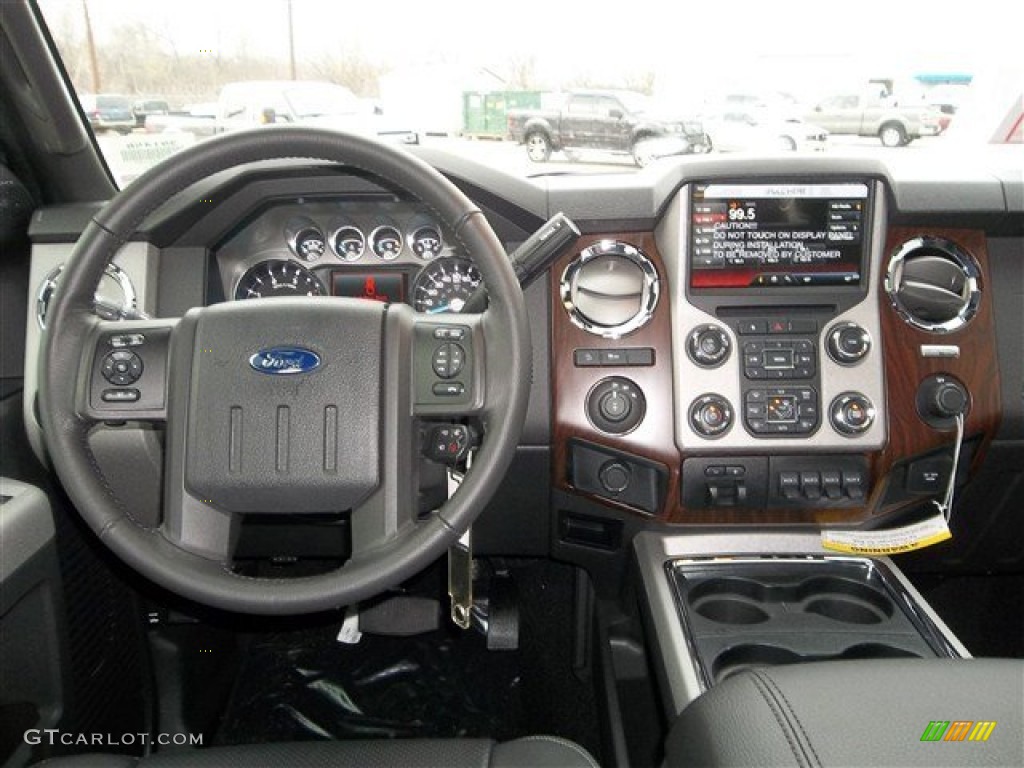 2013 Ford F250 Super Duty Lariat Crew Cab 4x4 Black Dashboard Photo #80122710