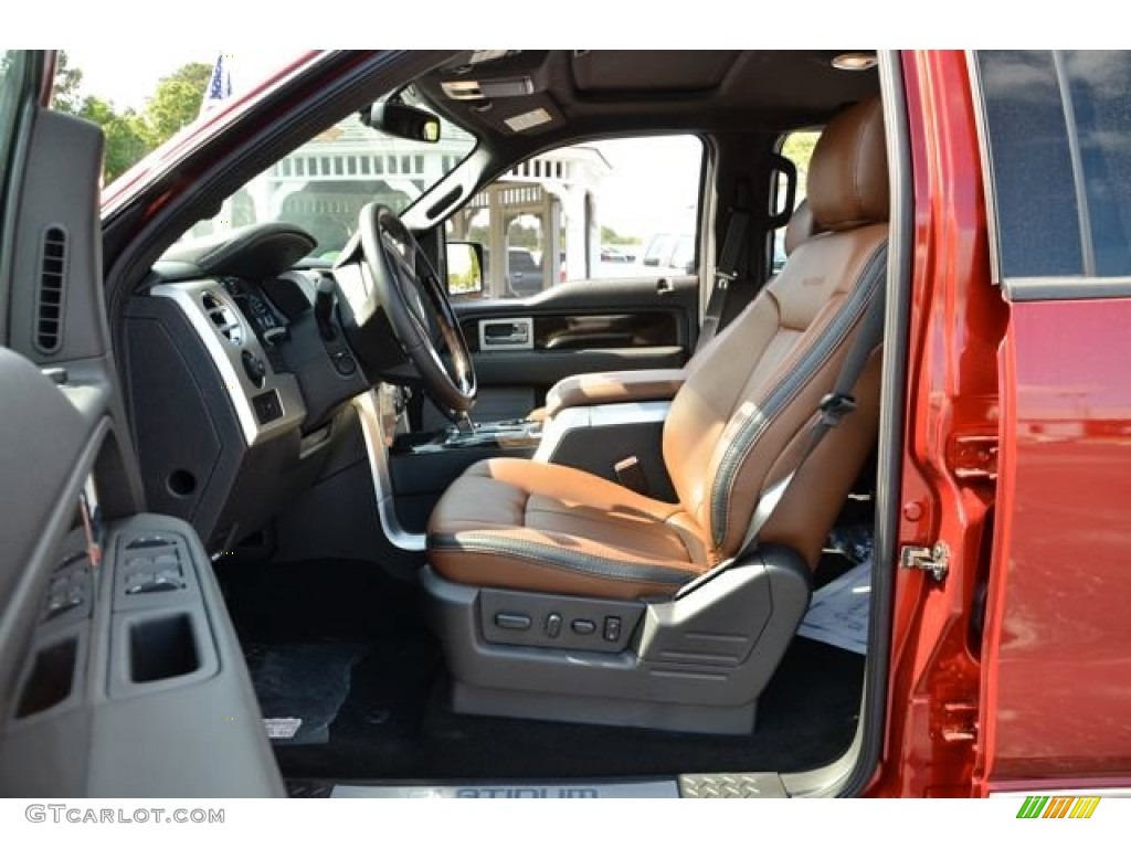 Platinum Unique Pecan Leather Interior 2013 Ford F150 Platinum SuperCrew 4x4 Photo #80124741