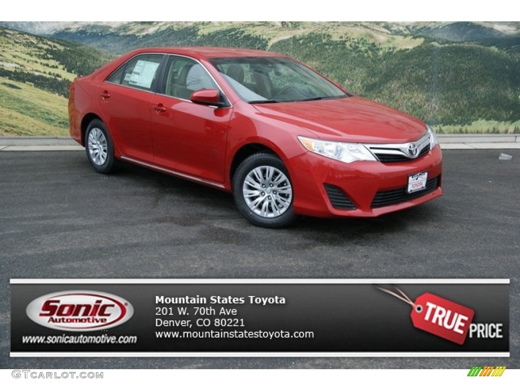 2013 Camry LE - Barcelona Red Metallic / Ivory photo #1