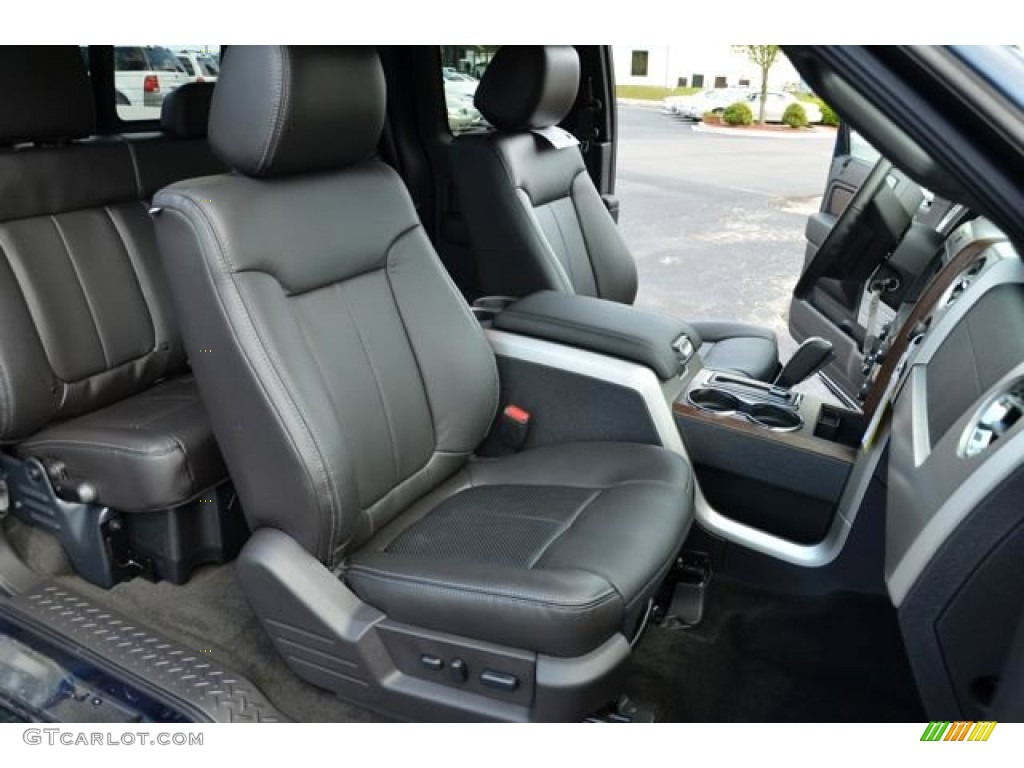 Black Interior 2013 Ford F150 Lariat SuperCab Photo #80125206