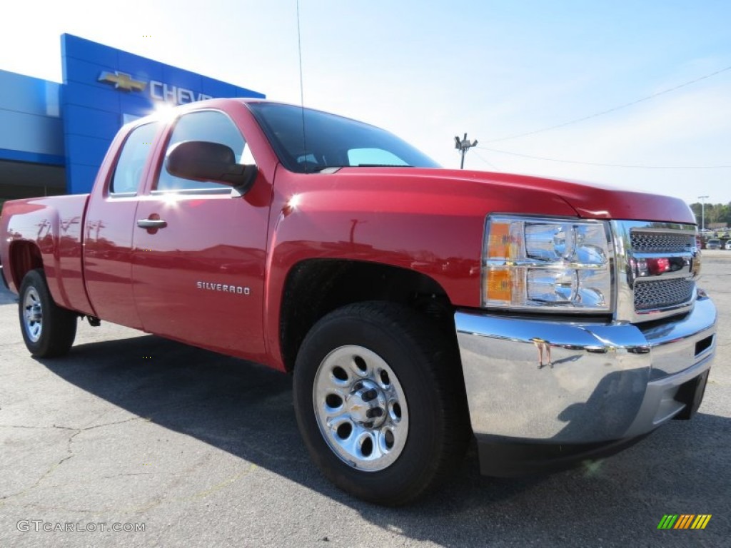 2013 Silverado 1500 Work Truck Extended Cab - Victory Red / Dark Titanium photo #1