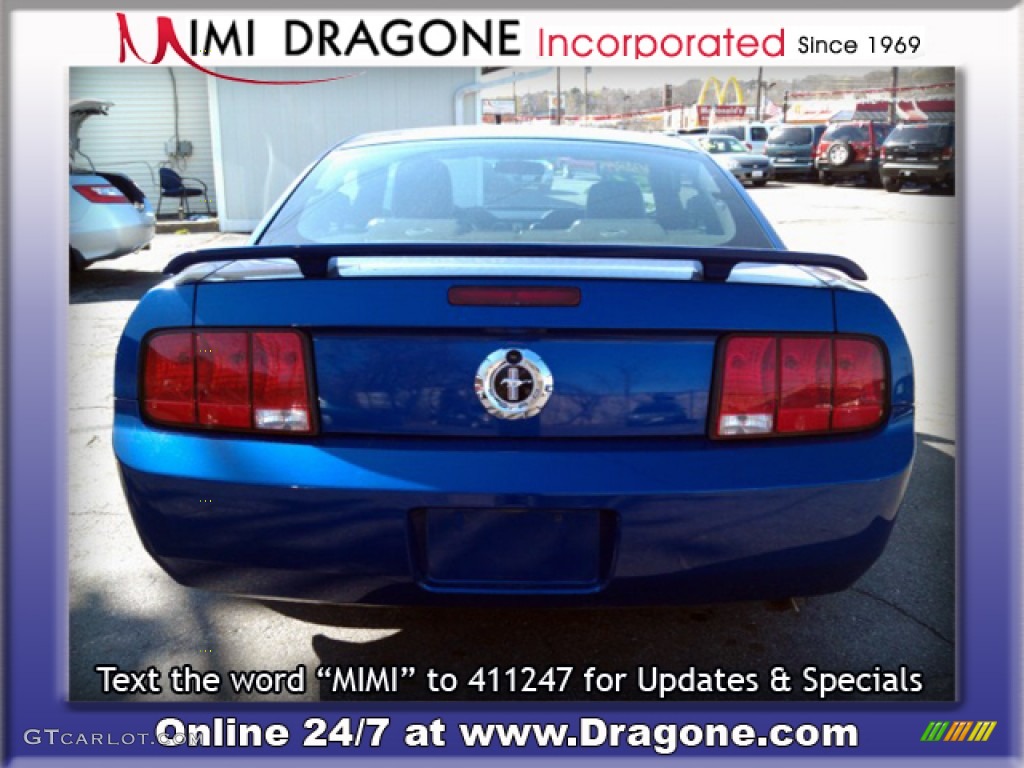 2005 Mustang V6 Premium Coupe - Sonic Blue Metallic / Dark Charcoal photo #7
