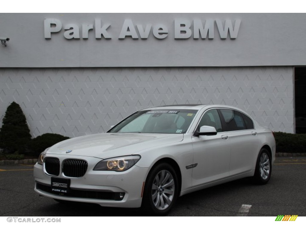 2011 7 Series 750Li xDrive Sedan - Mineral White Metallic / Saddle/Black Nappa Leather photo #1
