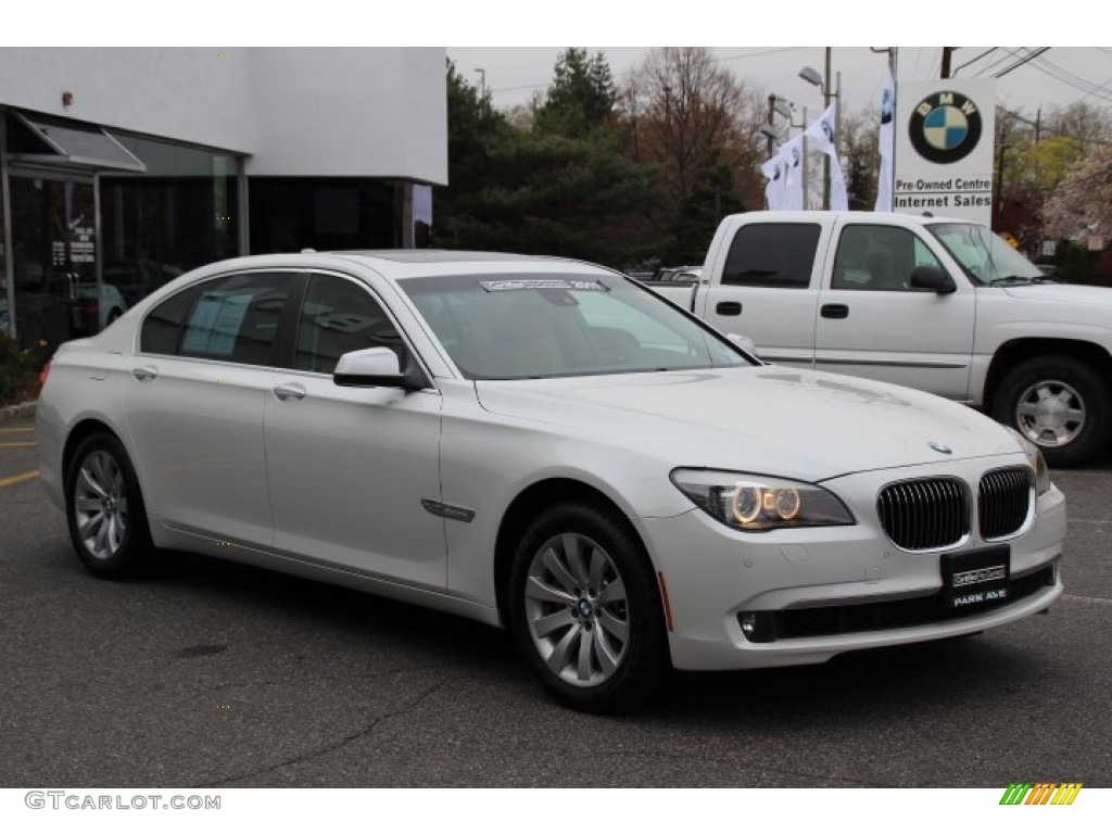 2011 7 Series 750Li xDrive Sedan - Mineral White Metallic / Saddle/Black Nappa Leather photo #3