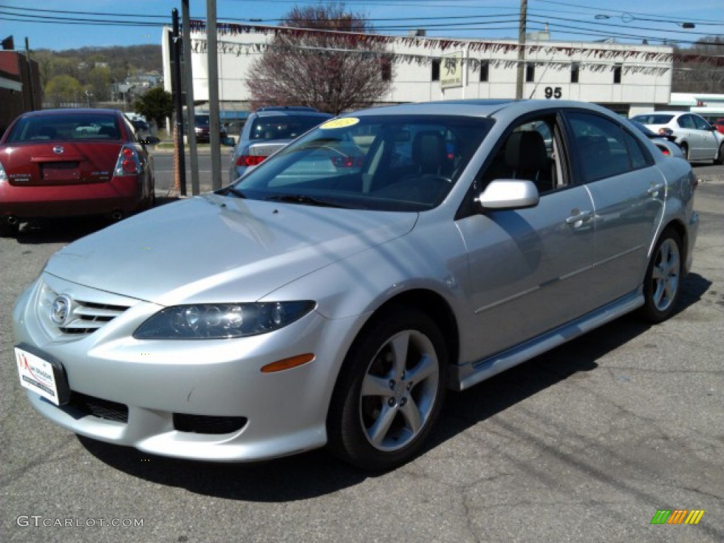 2005 MAZDA6 i Sport Hatchback - Glacier Silver Metallic / Black photo #1