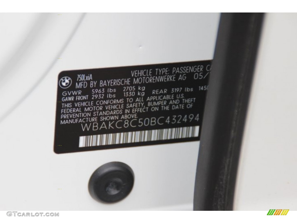 2011 7 Series 750Li xDrive Sedan - Mineral White Metallic / Saddle/Black Nappa Leather photo #34