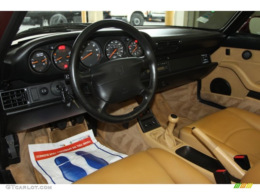 Cashmere Beige Interior 1996 Porsche 911 Carrera Cabriolet Photo #80130324