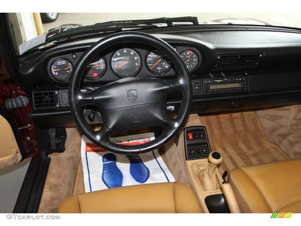 1996 Porsche 911 Carrera Cabriolet Cashmere Beige Dashboard Photo #80130405