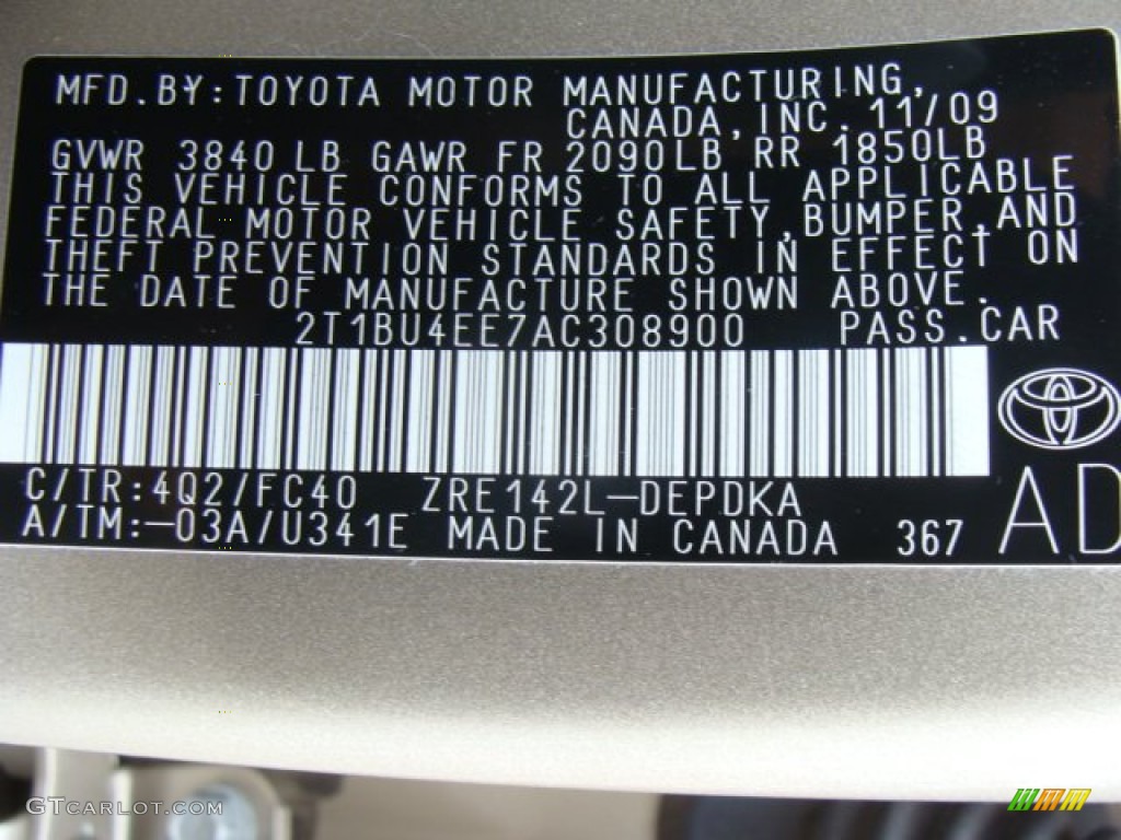 2010 Corolla LE - Desert Sand Metallic / Bisque photo #15