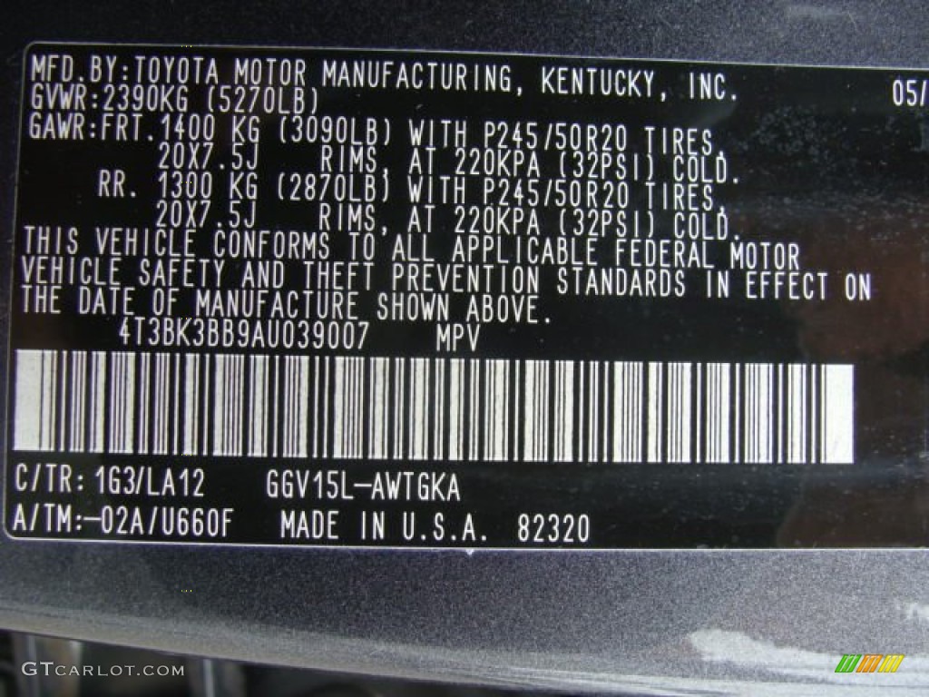 2010 Venza V6 AWD - Magnetic Gray Metallic / Gray photo #15
