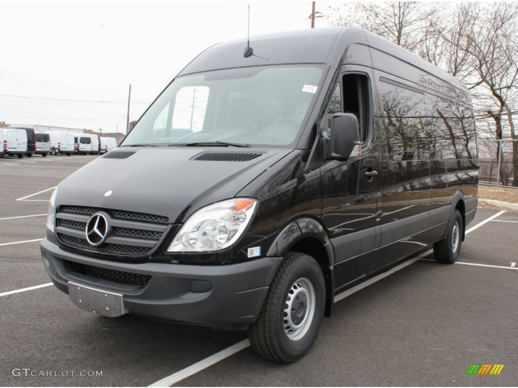 2013 Sprinter 2500 High Roof Passenger Van - Jet Black / Lima Black Fabric photo #1