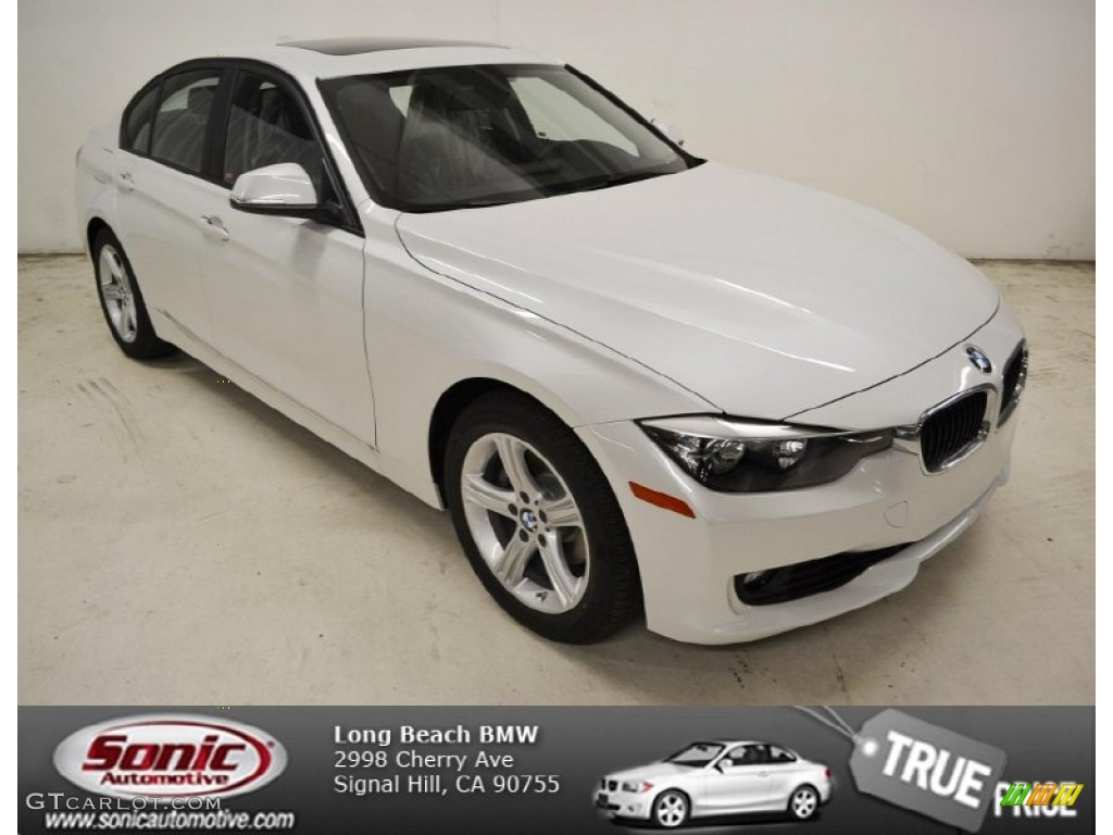 2013 3 Series 328i Sedan - Mineral White Metallic / Black photo #1