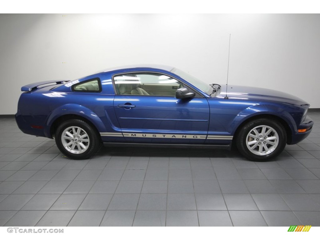 2006 Mustang V6 Deluxe Coupe - Vista Blue Metallic / Light Parchment photo #7
