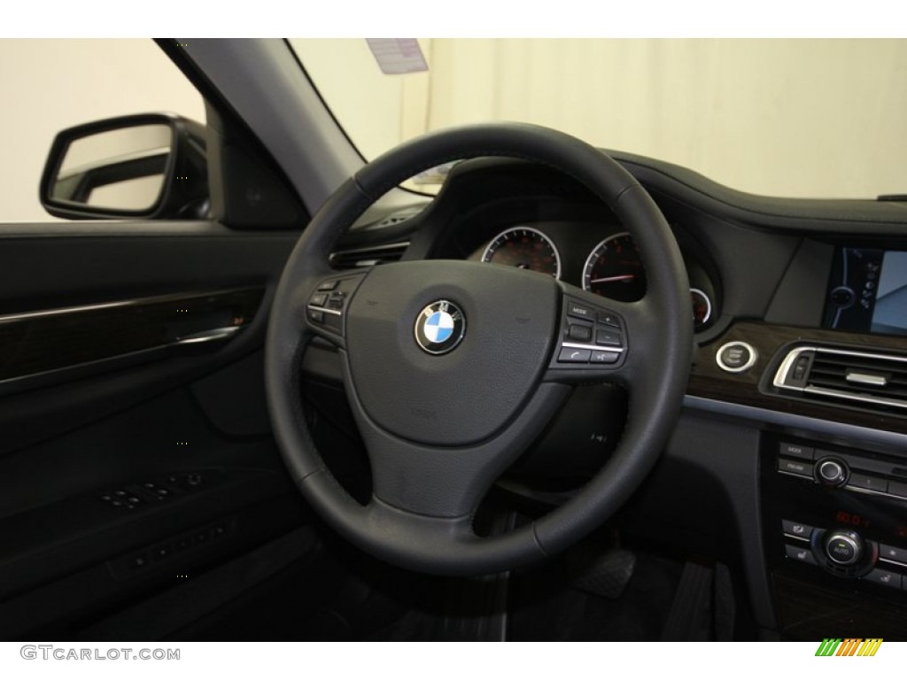 2011 BMW 7 Series 750Li Sedan Black Steering Wheel Photo #80140242