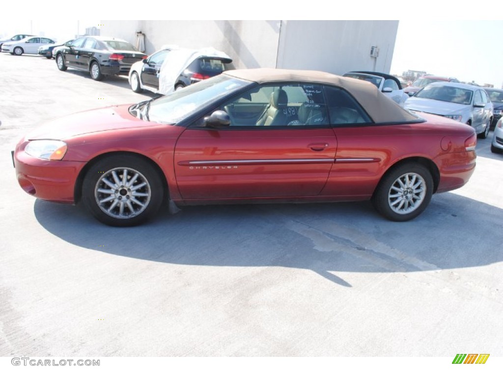 2001 Sebring LXi Convertible - Inferno Red Tinted Pearlcoat / Sandstone photo #4