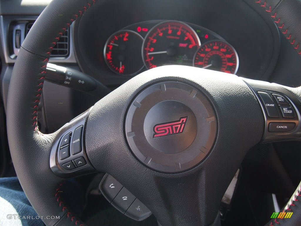 2011 Subaru Impreza WRX STi STI  Black/Alcantara Steering Wheel Photo #80141583