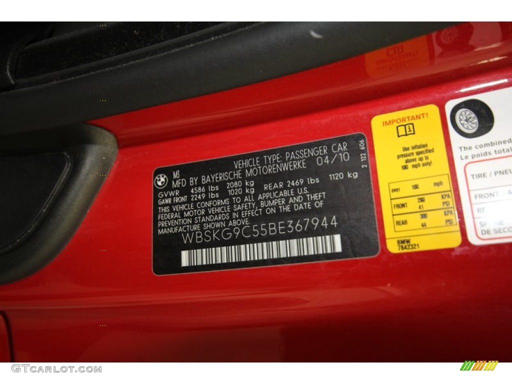 2011 BMW M3 Coupe Info Tag Photo #80143161