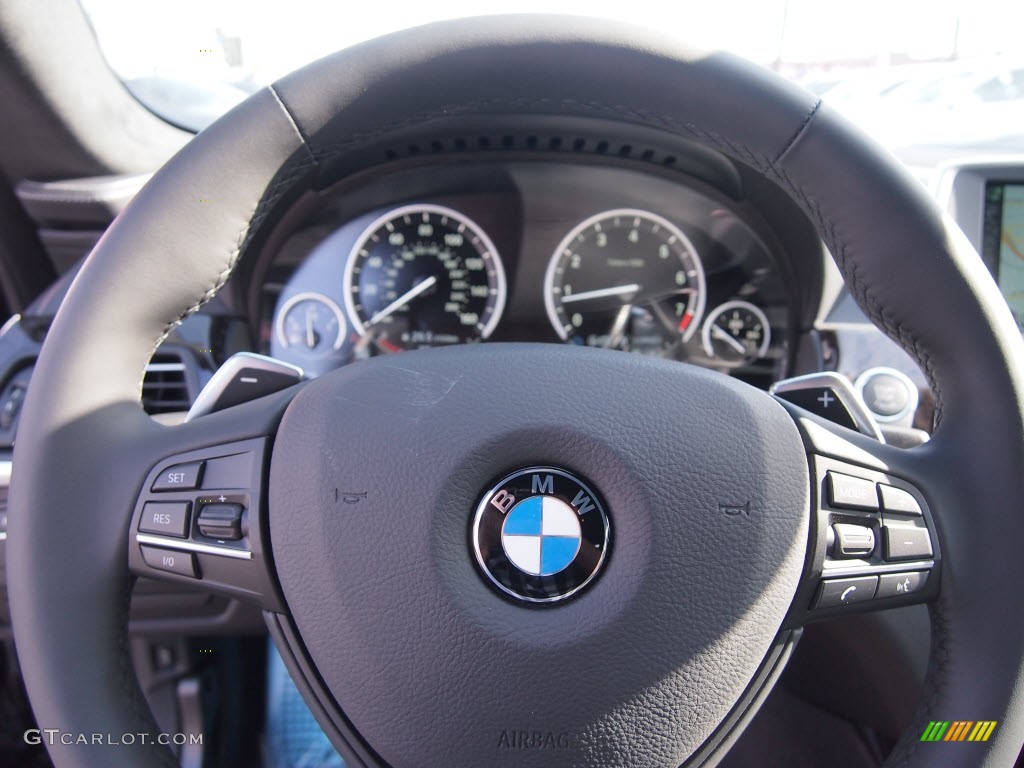 2014 BMW 6 Series 650i Gran Coupe Black Steering Wheel Photo #80143881