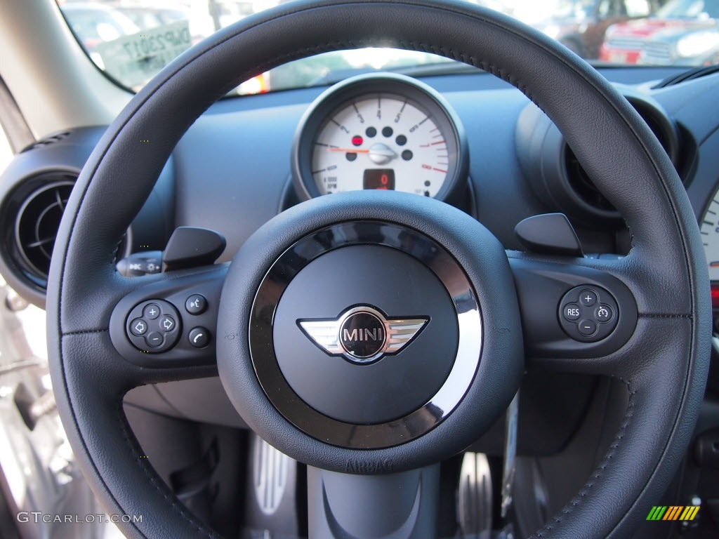 2013 Mini Cooper S Countryman Carbon Black Steering Wheel Photo #80144090