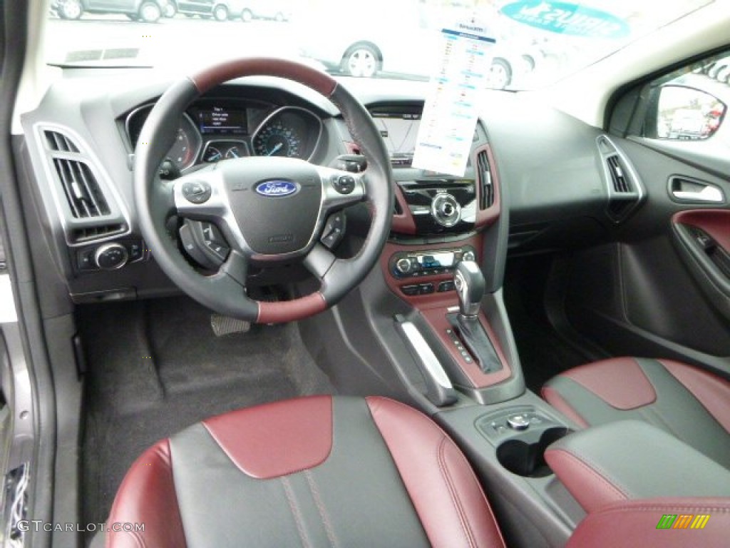 Tuscany Red Leather Interior 2012 Ford Focus Titanium 5-Door Photo #80148115