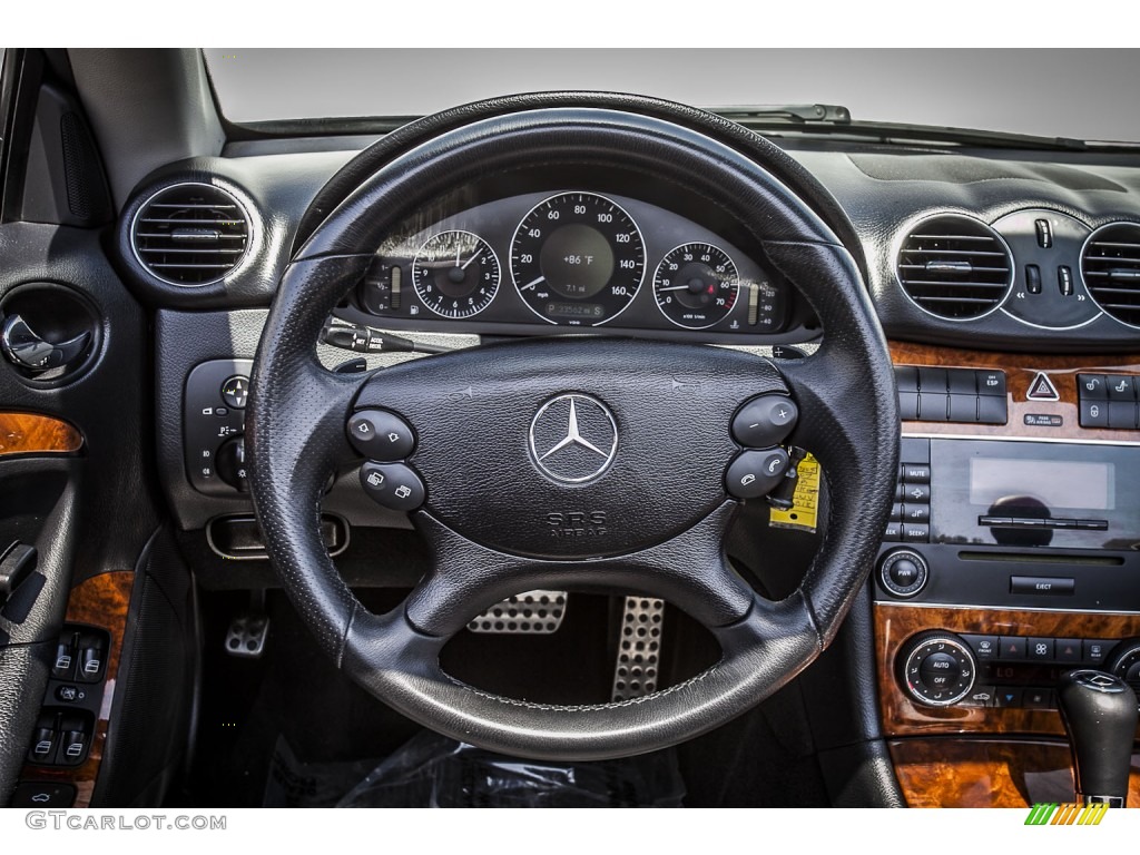 2007 Mercedes-Benz CLK 550 Cabriolet Black Steering Wheel Photo #80148285