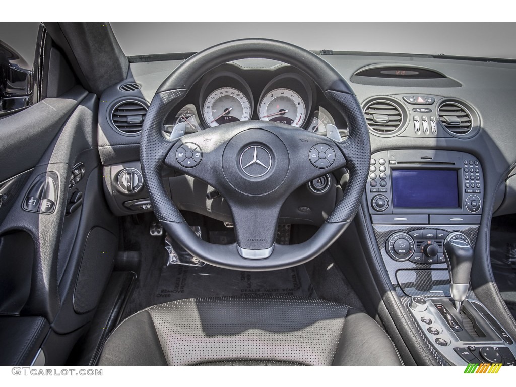 2011 Mercedes-Benz SL 63 AMG Roadster Black Steering Wheel Photo #80148876