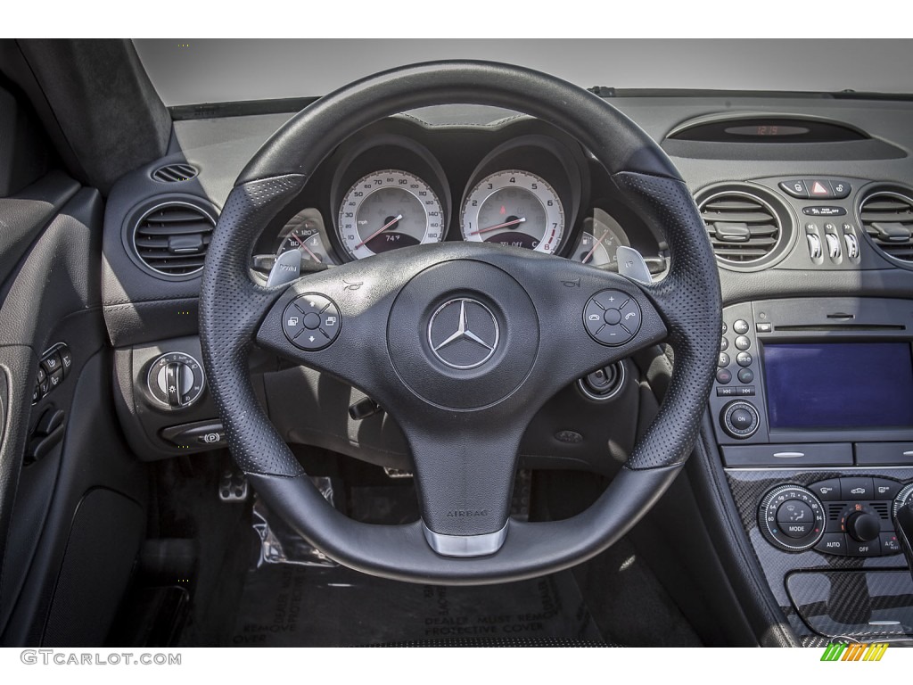 2011 Mercedes-Benz SL 63 AMG Roadster Black Steering Wheel Photo #80149209