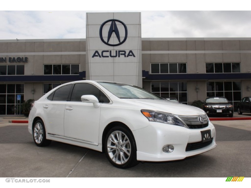 2010 HS 250h Hybrid Premium - Aurora White Pearl / Parchment photo #1