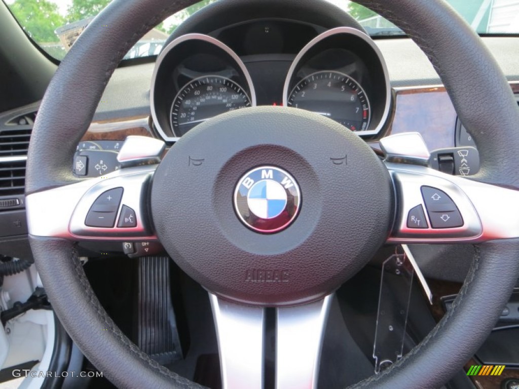 2008 BMW Z4 3.0i Roadster Black Steering Wheel Photo #80152047