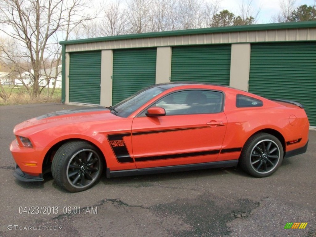 2012 Mustang Boss 302 - Competition Orange / Charcoal Black Recaro Sport Seats photo #1