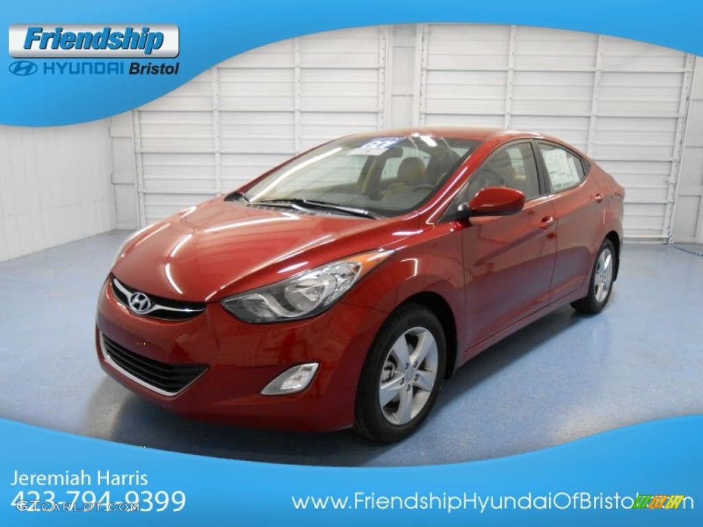 2013 Elantra GLS - Red Allure / Beige photo #2