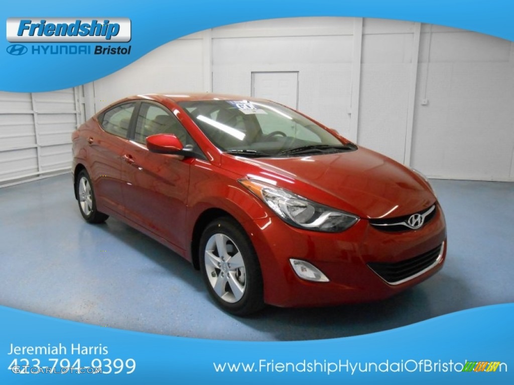 2013 Elantra GLS - Red Allure / Beige photo #4