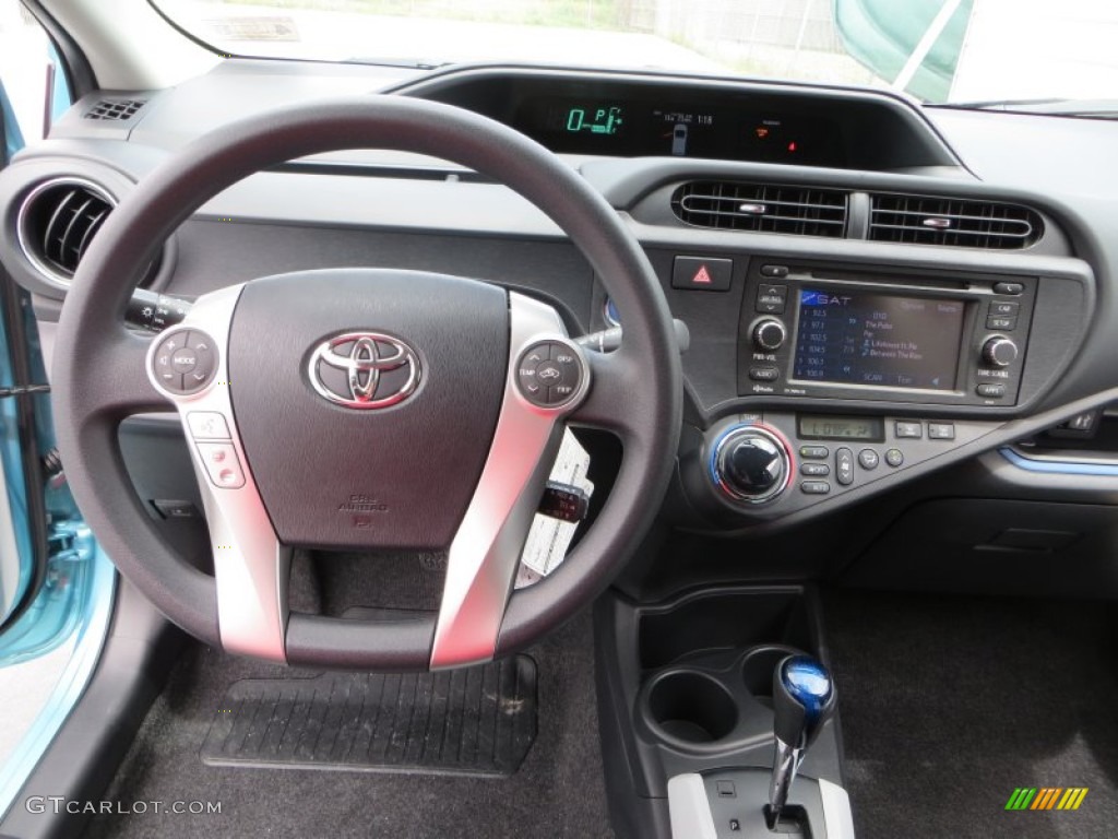 2013 Toyota Prius c Hybrid Three Light Blue Gray/Black Dashboard Photo #80161576