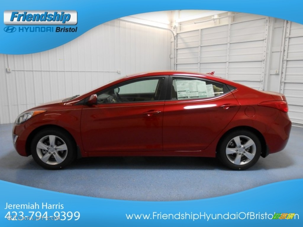 2013 Elantra GLS - Red Allure / Beige photo #1