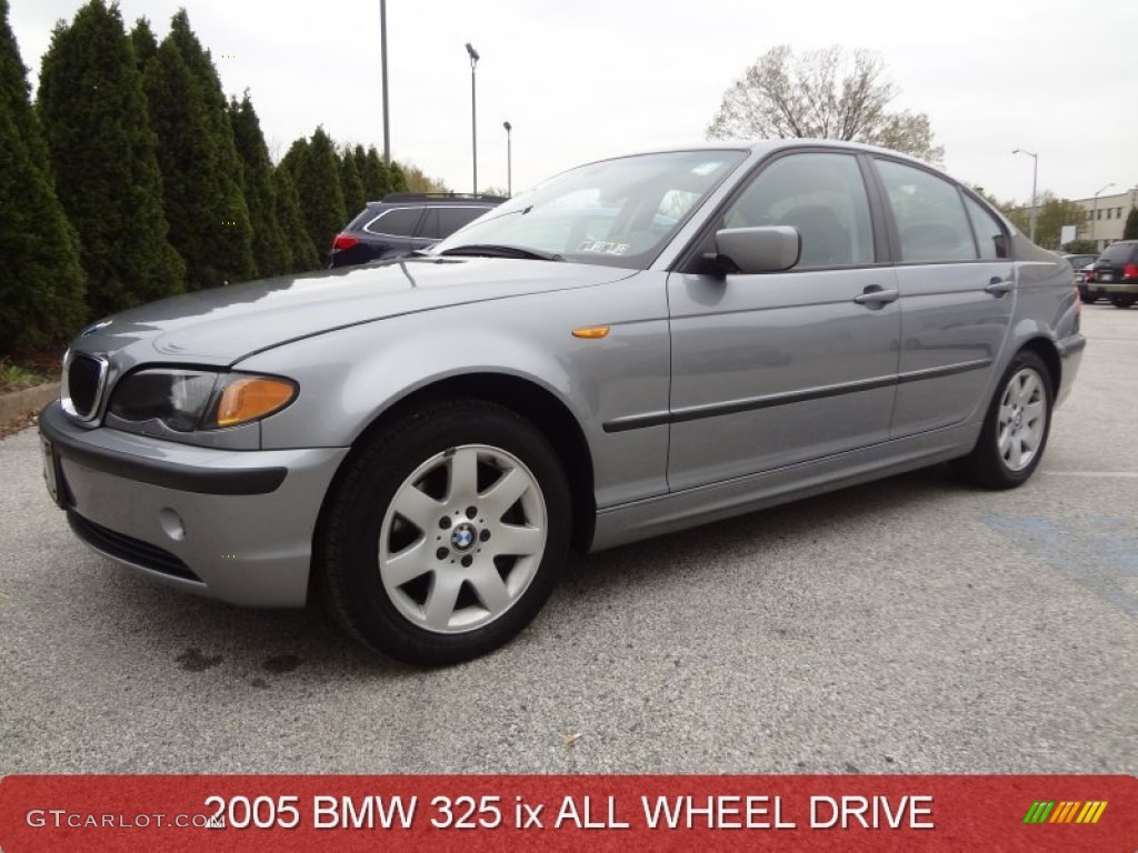 2005 3 Series 325xi Sedan - Silver Grey Metallic / Black photo #1