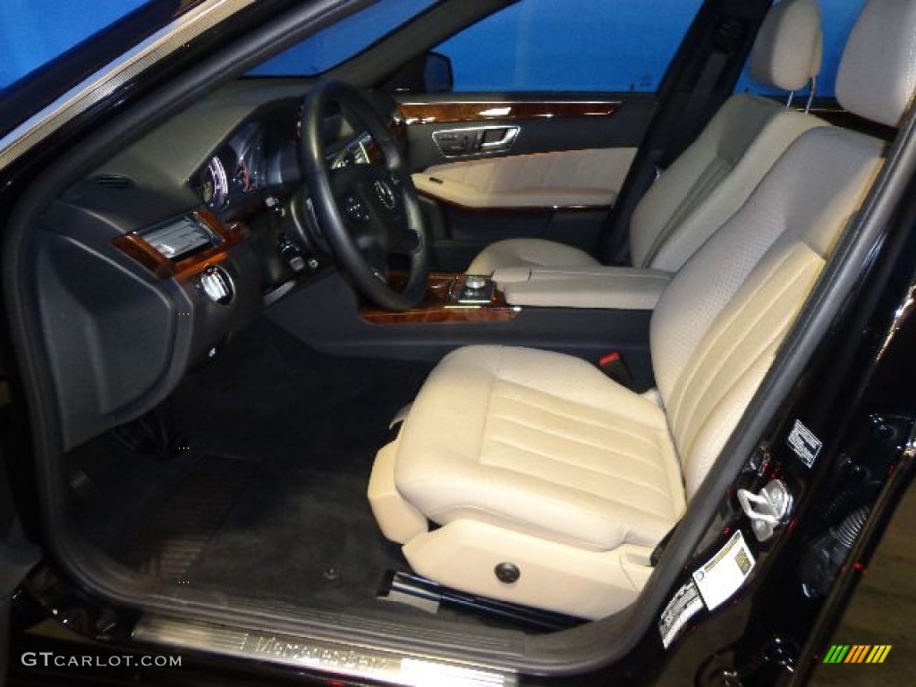 Almond/Black Interior 2012 Mercedes-Benz E 350 4Matic Sedan Photo #80161833