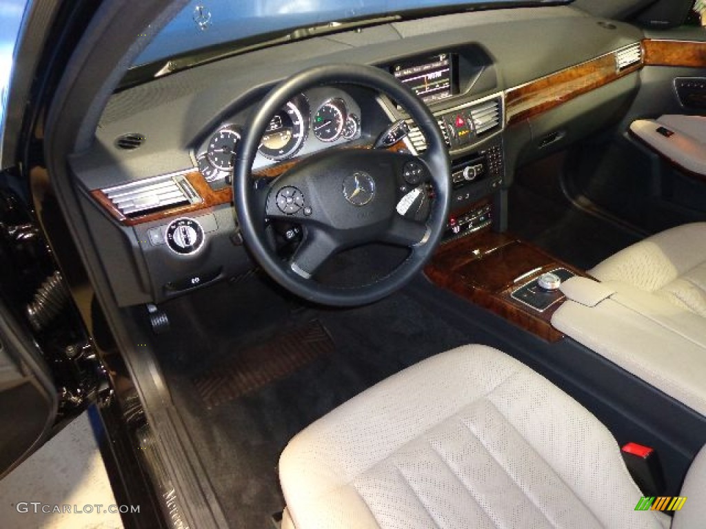 Almond/Black Interior 2012 Mercedes-Benz E 350 4Matic Sedan Photo #80161863