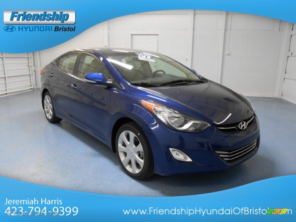 2013 Elantra Limited - Atlantic Blue / Beige photo #4