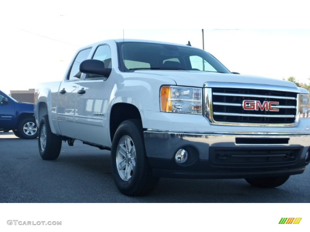 2013 Sierra 1500 SLE Crew Cab 4x4 - Summit White / Ebony photo #5